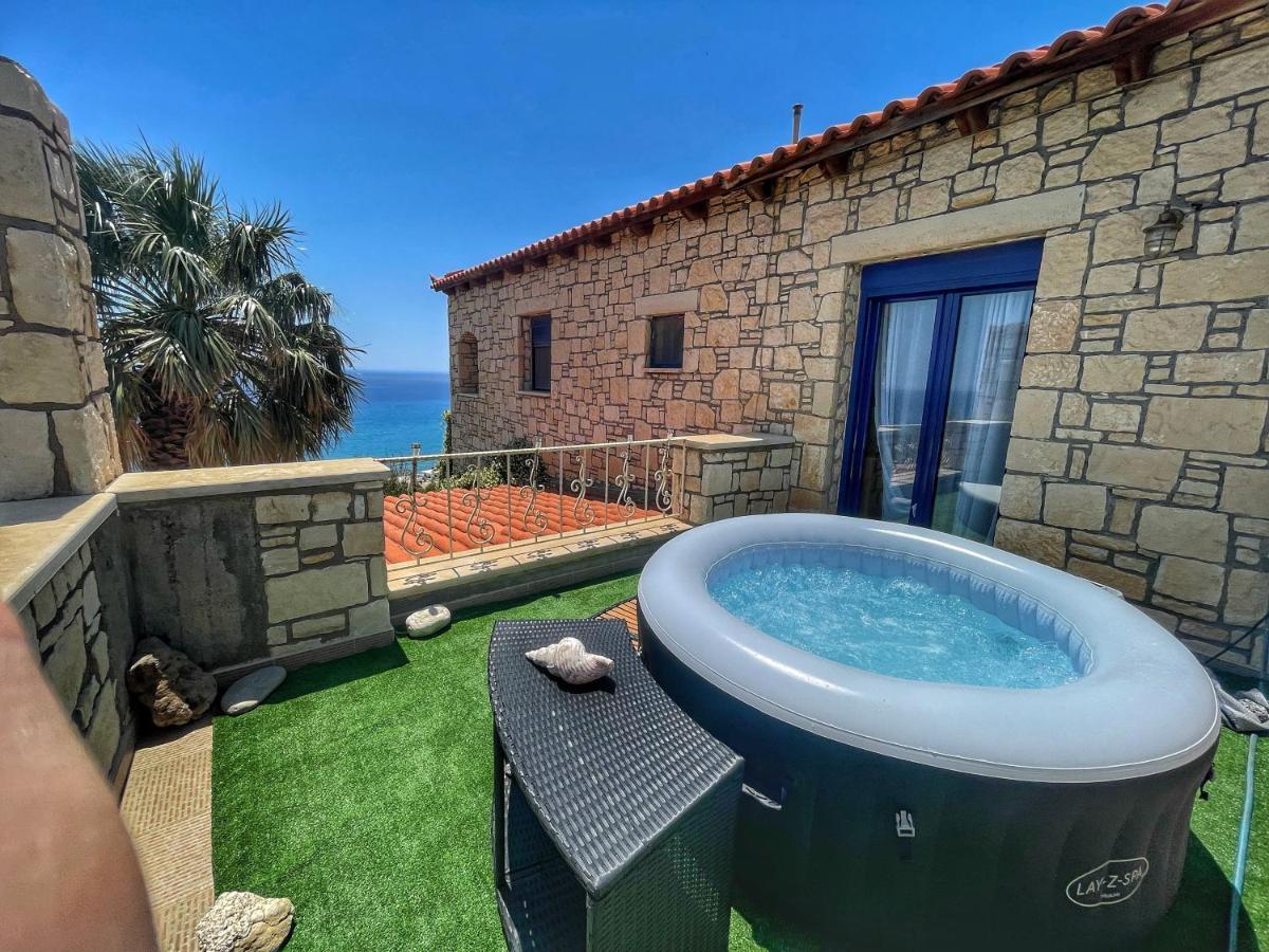 Elouthia Residence With Sea View And Hot Tub Tsoútsouros Exteriör bild